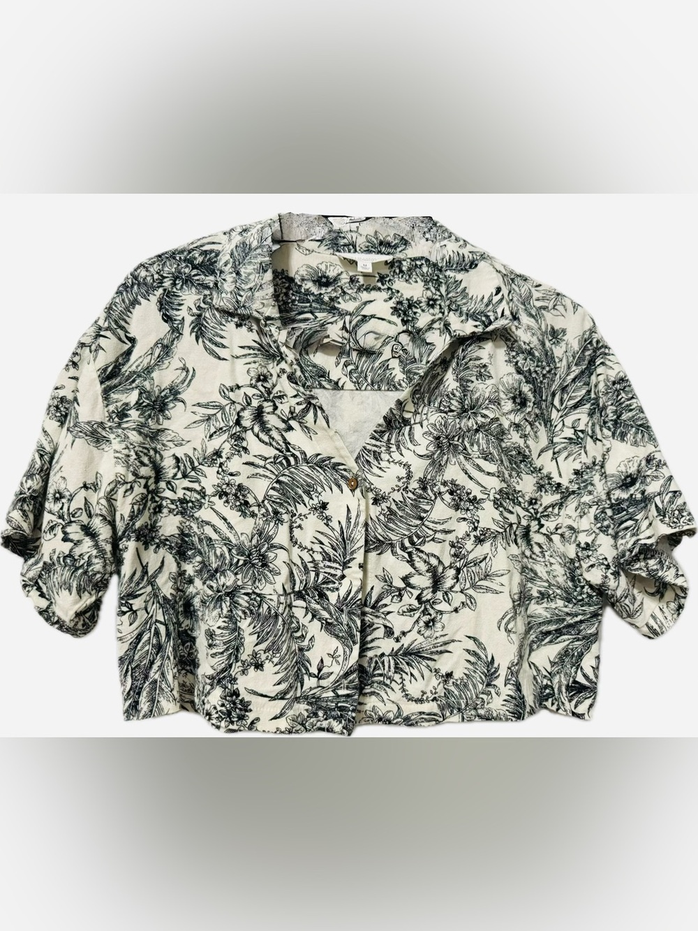 🖤🌿 Kirious Los Angeles Botanical Print Button Front Blouse | Medium 🌿🖤